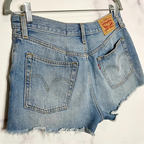 Levi's 501 High Rise Cut Off Denim Shorts in‎ Sierra Oasis - Picture 7 of 14